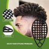 KOUPA Silicone Curly Hair Brush with Pick Comb, One Piece Twist Curl Comb for Afro Curls, Washable Hair Tool for Men Women, Black