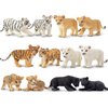 Toymany 12 Safari Animal Figurines, High Emulational Baby Plastic Zoo Animals, Lions Tigers Leopards Figure Toy Set, Easter Eggs Cake Toppers Christmas Birthday Gift for Kids Toddlers