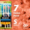 4K Logistics Reach Advanced Design Adult Toothbrush with Soft bristles (3 Pack of 7 Count Each) | Effectiveness, Softness & Cleaning | Hygiene Routine | 21 Count Total
