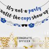 Pre-strung It's Not a Party Until the Cops Show up Banner, Police Retirement Banner, Police Birthday Party Decorations, Police Themed Garland, Black and Blue Glitter