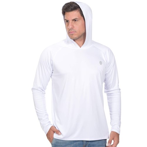 Mens Rash Guard Sunscreen Shirt - UPF 50+ UV Sun Protection Long Sleeve Hoodies White