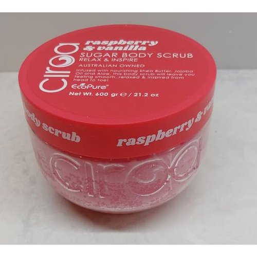 Ciroa, Raspberry &amp; Vanilla, SUGAR BODY SCRUB, 21.2 oz (600gr), Relax &amp; Inspire (Pack of One)