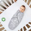 Biloban Baby Swaddles 0-3 Months for Boy Girls, Baby Swaddle, Newborn Swaddle, Cotton Swaddle Blanket, Newborn Essentials, Lovely Grey Print, 4 Pack