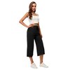 RESHE Women's Capri Yoga Pants Loose Soft Drawstring Workout Sweatpants Causal Lounge Pants with Pockets (Black, L)
