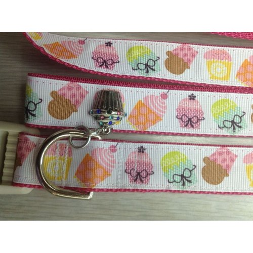 IRC Sebastian I Designer Dog Collar & Lead. Cupcakes. 11"-15"