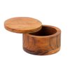 Kaizen Casa Acacia Wood Salt or Spice Box with Swivel Cover perfect for keeping table salt, gourmet salts, herbs or favorite seasonings, close at hand on your countertop.