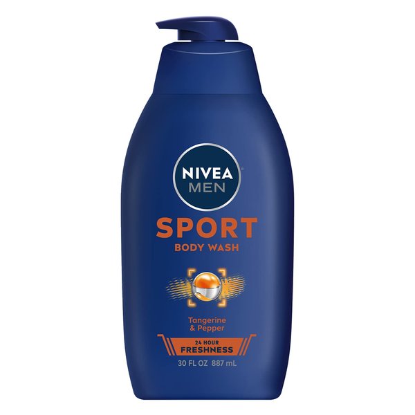 Nivea Men Sport Body Wash for Men with Revitalizing Minerals, Men Body Wash, 30 Fl Oz Pump Bottle