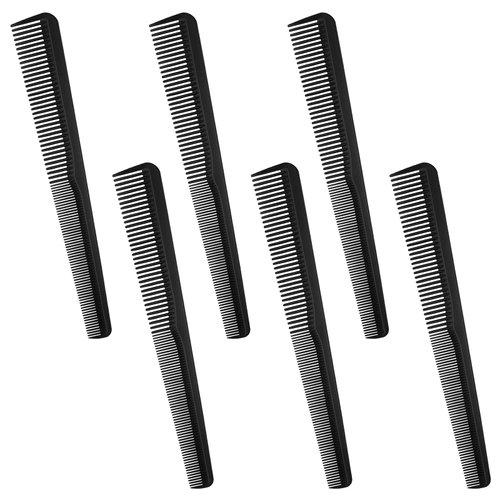 6pcs Carbon Fiber Comb Heat Resistant Barber Comb Taper Comb Fine and Wide Tooth Comb Men Salon Hairdressing Comb Tapered Styling Comb for Hair Stylist for Men and Women Hair Cutting All Hair Types