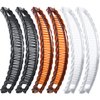 WILLBOND 6 Pieces Banana Hair Clip Clincher Combs Clip Fishtail Fish Shape Hair Clip Ponytail Banana Clip Accessory for Women Hair(Black, White, Brown)