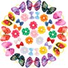 Janinka 36 Pieces Dog Hair Bows with Rubber Bands Butterfly Dog Knotted Bows Flower Pearls Hair Bows Elastic Hair Ties Bands Pets Dogs Cats Grooming Accessories