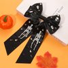 Halloween Hair Bows Clips for Women Halloween Accessories Candy Corn Boo Hair Ribbon Bows Black White Satin Ribbon Hair Bows Halloween Hair Bow Barrettes Party Gifts (Pattern Q)