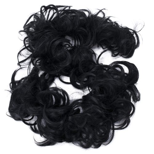 CAISHA Hairpiece Hair Wrap Heat-resistant Synthetic Fibres Curly Messy Updo Black HW6