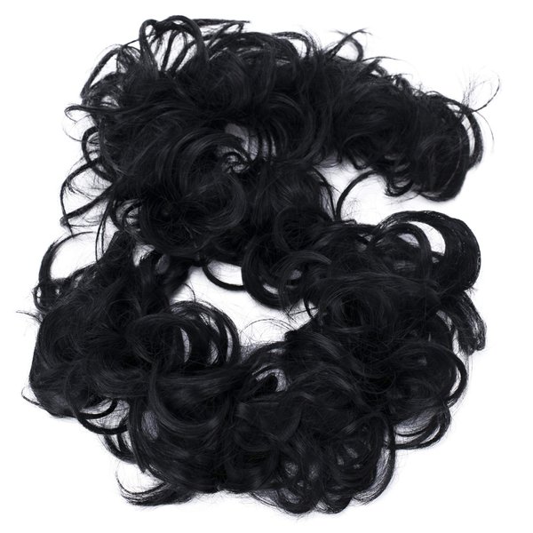 CAISHA Hairpiece Hair Wrap Heat-resistant Synthetic Fibres Curly Messy Updo Black HW6