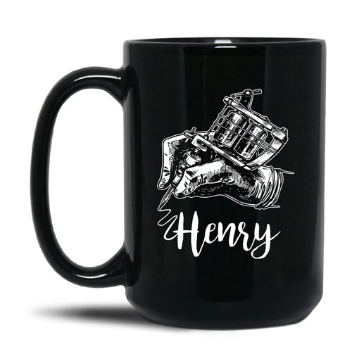Tattoo Artist Mug | Personalized Tattoo Artist Coffee Mug For Women Men | Tattoo Artist Present | Tattoo Artist Gift Ideas | Tattoo Artist Birthday Gifts | Black Ceramic Cup 11oz 15oz