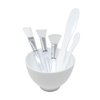 APPEARUS 6-Pc Facial Mask Mixing Bowl Set - Microwavable Silicone - Professional Spa Face Mask Mixing Tool (White - 6-Pcs)