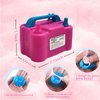Electric Balloon Pump,110V 600W Portable Dual Nozzles Balloon Pump,Air Pump Balloon Blower for Party Decorations with Tying Tool(Rose Red)