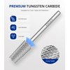 AIRSEE Tungsten Carbide Acrylic Nail Drill Bit Efile Electric File Machine Head Tip for Manicure Polishing Art Remove Gel 3/32" 2 Way Professional Tech Flat Top Tapered Barrel Medium-M