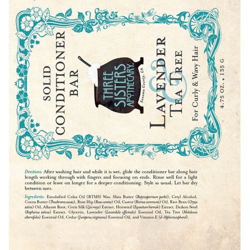 Three Sisters Apothecary 4.75 oz Solid Hair Conditioner (Lavender and Tea Tree)