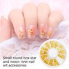 4 Boxes Gold Nail Charms Nails Art Studs 3D Star Moon Nail Charms Metallic Studs Rhinestones Star Nail Jewelry Decorations Manicure Kit Nails Art Supplies Accessories for Women Girls Acrylic Nails