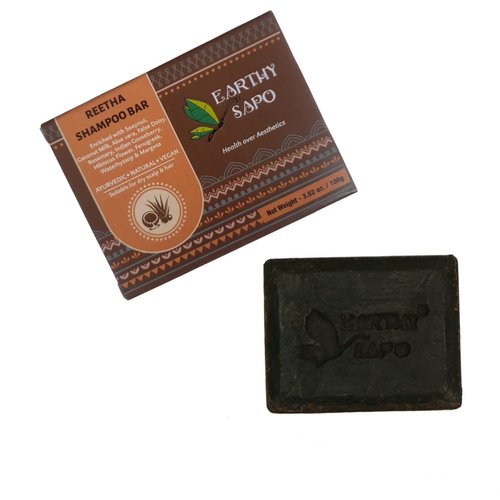 Earthy Sapo Reetha Shampoo Bar, For Dry Hair (Reetha, Aloevera & Coconut Milk) 3.52 oz /100 G (Pack Of 1)