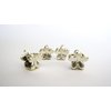 Generic Micro mini extra tiny silver flower acrylic hair claw clip (Clip quantity: 10 Clips)