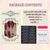 Almond Halloween Press on Nails Purple Fake Nails Full Cover Ghost Spider Web Design Glue on Nails Long Stiletto Acrylic Nails Cute Halloween Artificial Nails Press ons for Women Manicure DIY 24Pcs