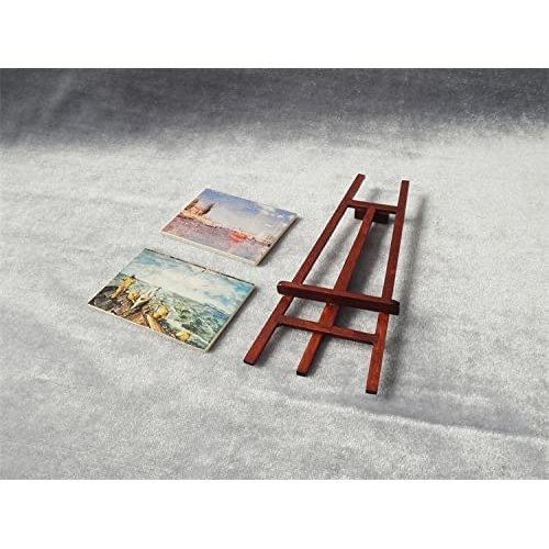 Miniature Accessories Easel Oil Painting with Stand Tool Set 3PCS Mini Dollhouse Wooden Furniture Decoration Simulation for Desktop Decor DIY Crafts