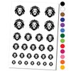 Regal Lion Head Temporary Tattoo Water Resistant Fake Body Art Set Collection - Black (One Sheet)