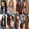 Leeven 24 Inch 2 Packs Water Wave Passion Twist Crochet Hair Blonde Hot Water Setting Synthetic Passion Twists Crochet Braids Hair for Butterfly Locs 36 Strands 27#