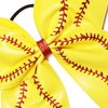 Leather Softball Hair Bows 7 inch,Softball Cheer Hair Bows for Girls,Elastics Hair Ties Bands Ponytail Holder Ribbon Accessories,Sports Softball Gifts for Girls (softball)