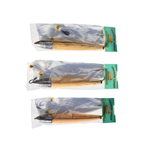 EatMyTackle Cedar Plug Saltwater Fishing Lure - Fully Rigged (6 inch, 3 Pack)