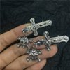 ZHOUMEIWENSP 2PCS Metal Skull Hair Clips Retro Cross Hairpin with Rhinestone Tassel Punk Duckbill Clips Novelty Hair Style Making (Cross skeleton)