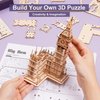 ROBOTIME 3D Puzzle for Adults Wooden Craft Kits for Teens DIY Construction Model Kit with LED Light to Build Educational Big Ben Set Toys Birthday Gifts