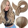 Full Shine Tape in Extensions Invisible 16 Inch Tape in Hair Extensions Human Hair Double Sided Tape Hair 10P613 Golden Brown Highlighted Bleach Blonde Glue in Hair Extensions 50 Gram 20pcs