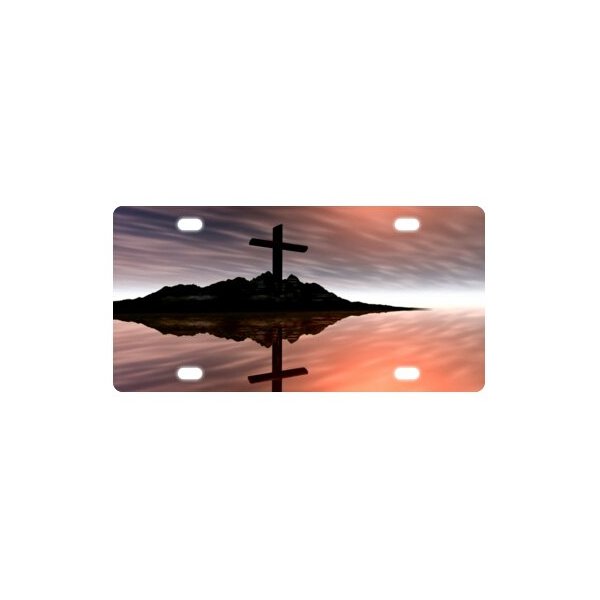 Jesus Christ Easter Cross Metal License Plate Frame Decorative Front Plate 6" X 12"