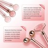 4-in-1 Face Massager and Gua Sha Set for Women, Rose Quartz Face Roller Skin Care Tools Electric Eye Massager Tool for Face Skin Roller