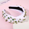 mokkia Pickleball Headband for Women Pickleball Paddle Headbands Rhinestone Pearl Jeweled Knotted Headband Game Day Sport Headband Pickleball Accessories Outfits Party Gifts (Pattern D-White)