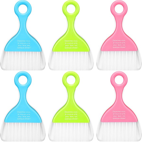 CHENGU 3 Pcs Mini Dustpan Set Brush for Table Whisk Brooms Small Dustpan Mini Broom Set Mini Dust Pans with Brush Tiny Cleaning Table Broom Sweep Brush for Car Desk Keyboard Countertop Nest