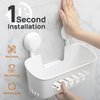 LEVERLOC Shower Caddy Suction Cup Set Shower Shelf Shower Basket NO-Drilling Removable Suction Shower Organizer Powerful Waterproof Bathroom Caddy Organizer