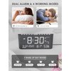 Digital Clocks for Bedrooms, Wooden Alarm Clock with Temperature and Humidity,Dual Alarm,Weekday/Weekend Mode,Snooze,USB Charger,Adjustable Brightness & Volume,Electric Clocks for Living Room Office