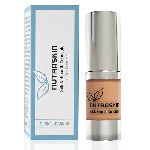 Nutraskin Silk & Smooth Concealer Dark - Natural Liquid Concealer for a Flawless Complexion I Concealer for Dark Circles, Skin Blemishes, Under Eyes, Wrinkles I Made in Germany I 10ml