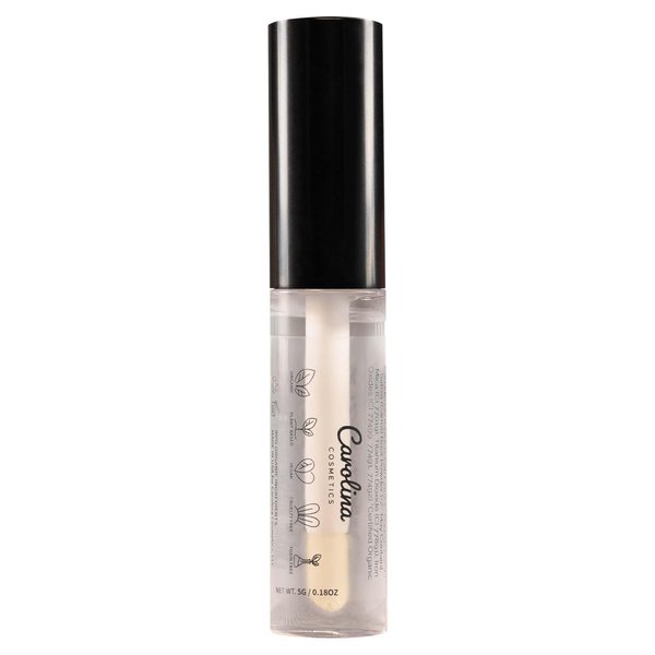 Carolina COSMETICS - Clear Quartz Lip Gloss with Sunflower Seed Oil - Hydrating, Vegan, Gluten-Free, Non-Sticky - With Cacao and Grape Seed Oils - Nourishing Formula for Luscious Lips - 5g/0.18oz