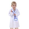 mifengda Doctor Scientist Lab Coat for Kids Children Scientist Doctor Costume Dress Up Coat with Stethoscope for Boys Girls Halloween Costume Role Play(Blue, Medium)