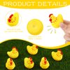 Libima 100 Pcs Rubber Chickens Bath Toy Bulk Mini Chicks Squeezable and Squeak Toys Yellow Floating Rubber Toy Swimming Pool Bathtub Toys for Boy Girl Shower Birthday Party Favors Gifts