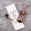 Wine Bottle Opener Wing Corkscrew, Godmorn Rose Gold Beer Bottle Opener with Wine Pourer, Cute Stainless Steel Winged Corkscrew, Pink Cork Screw Wine Accessories For Kitchen Bars Mothers Day Gift