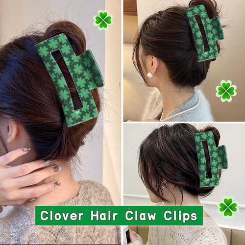 St. Patrick's Day Hair Clip Green Lucky Clover Hair Clip Hairpin Fashion Velvet Bangs Barrettes Solid Side Hair Clips for Girls and Women Hair Accessories for Green Lucky Clover Gift