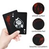 Joyoldelf Black Playing Cards with Rose Pattern, 2pcs Deck of Cards, PVC Plastic & Waterproof Playing Cards, Cool Card Decks Suitable for Family or Friend Card Games, Party, Magic, Trick Tool