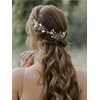 SWEETV Bridal Headband Wedding Headpiece for Bride Hair Accessories for Wedding Hair Pieces Crystal Pearl Hair Vine Gold