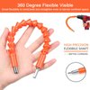 YIOYULEN Flexible Drill Bit Extension, 11.6inch Bendable Drill Bit Extension, Universal 1/4 Flexible Extension for Drill Adaptor Hex Set Orange (21 PCS)