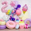 Ice Cream Birthday Decorations, 5 Pcs Dokuna Ice Cream Balloons 2nd Birthday Decorations for Girls, Giant Number 2 Foil Mylar Balloon, 2 Years Old Ice Cream Theme Birthday Party Supplies Decor (2nd)